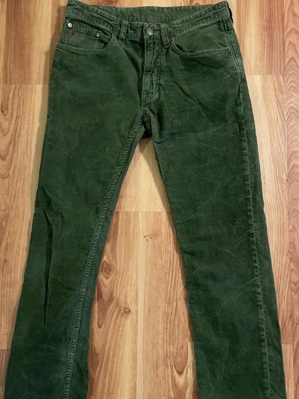 Ralph Lauren Women's Dark Green Corduroy Straight-Leg Pants
